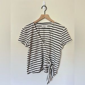 Madewell Texture & Thread Striped Tie Top